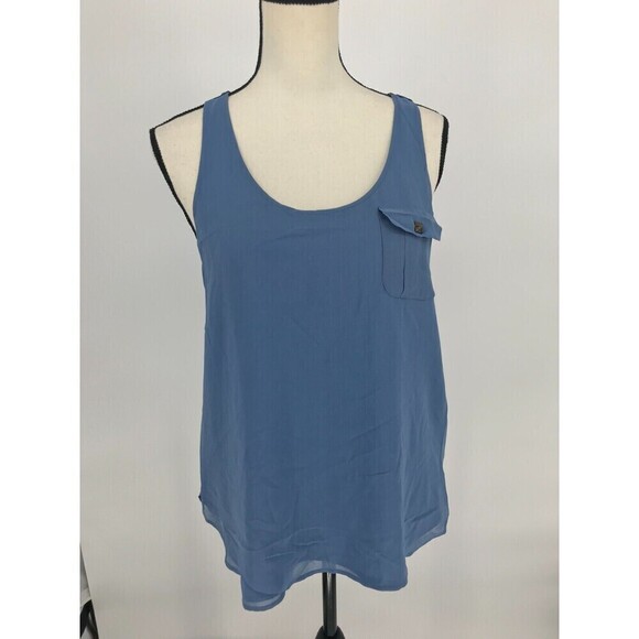 Michael Kors Women’s Size 4 Blouse Top Sleeveless‎ Blue Side Zipper - Picture 1 of 13